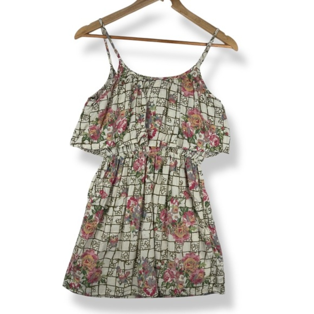 Y2k 2000s Wet Seal Floral Mini Dress Women‎ Size XS Cottage Fairy Garden Party